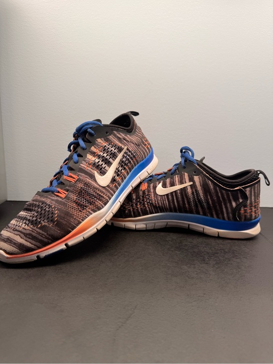 Nike Shoes - Nike Black, Blue & Orange Flyknit Running Shoes